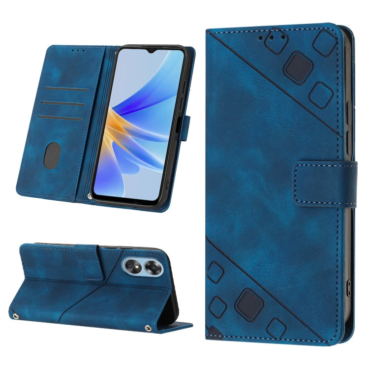 Custodia per telefono in pelle goffrata effetto pelle, For OPPO A17, For OPPO A54 5G / A74 5G / A93 5G, For OPPO A55 5G / A54 4G / Realme V11 5G, For OPPO A55s 5G