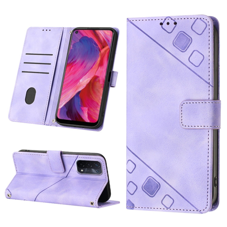 Custodia per telefono in pelle goffrata effetto pelle, For OPPO A17, For OPPO A54 5G / A74 5G / A93 5G, For OPPO A55 5G / A54 4G / Realme V11 5G, For OPPO A55s 5G