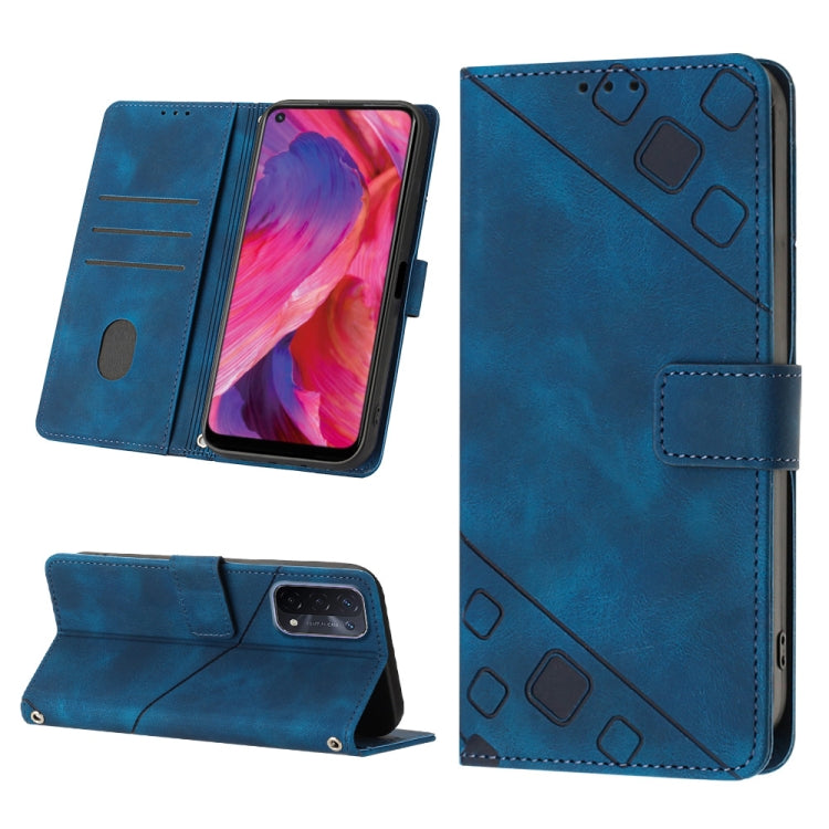 Custodia per telefono in pelle goffrata effetto pelle, For OPPO A17, For OPPO A54 5G / A74 5G / A93 5G, For OPPO A55 5G / A54 4G / Realme V11 5G, For OPPO A55s 5G