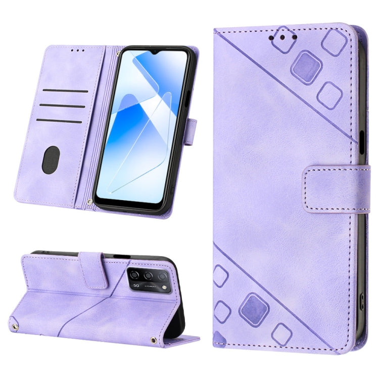 Custodia per telefono in pelle goffrata effetto pelle, For OPPO A17, For OPPO A54 5G / A74 5G / A93 5G, For OPPO A55 5G / A54 4G / Realme V11 5G, For OPPO A55s 5G