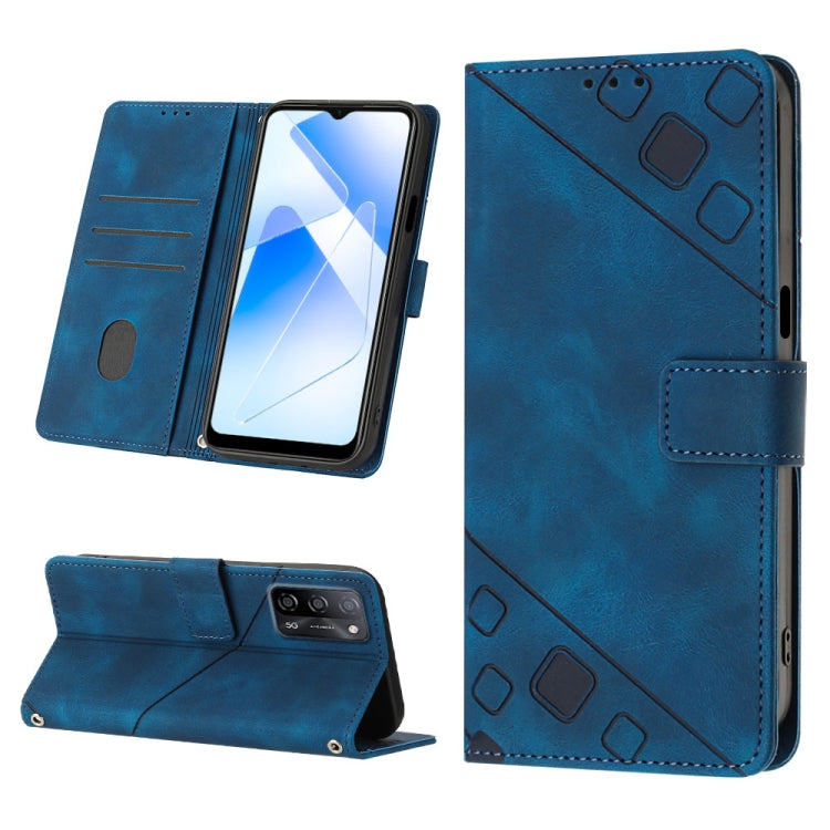 Custodia per telefono in pelle goffrata effetto pelle, For OPPO A17, For OPPO A54 5G / A74 5G / A93 5G, For OPPO A55 5G / A54 4G / Realme V11 5G, For OPPO A55s 5G