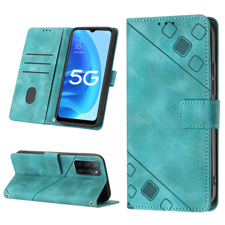 Custodia per telefono in pelle goffrata effetto pelle, For OPPO A17, For OPPO A54 5G / A74 5G / A93 5G, For OPPO A55 5G / A54 4G / Realme V11 5G, For OPPO A55s 5G