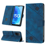 Custodia per telefono in pelle goffrata effetto pelle, For OPPO A17, For OPPO A54 5G / A74 5G / A93 5G, For OPPO A55 5G / A54 4G / Realme V11 5G, For OPPO A55s 5G