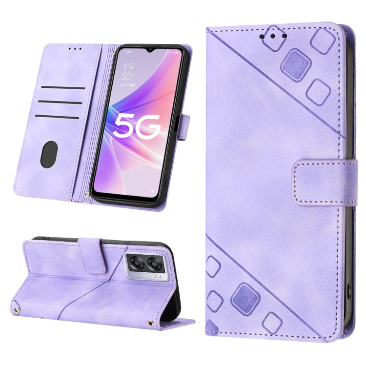 Custodia per telefono in pelle goffrata effetto pelle, For OPPO A57 5G 2022 / 4G, For OPPO K10 5G, For OPPO K10 Pro 5G, For OPPO Reno7 4G / F21 Pro