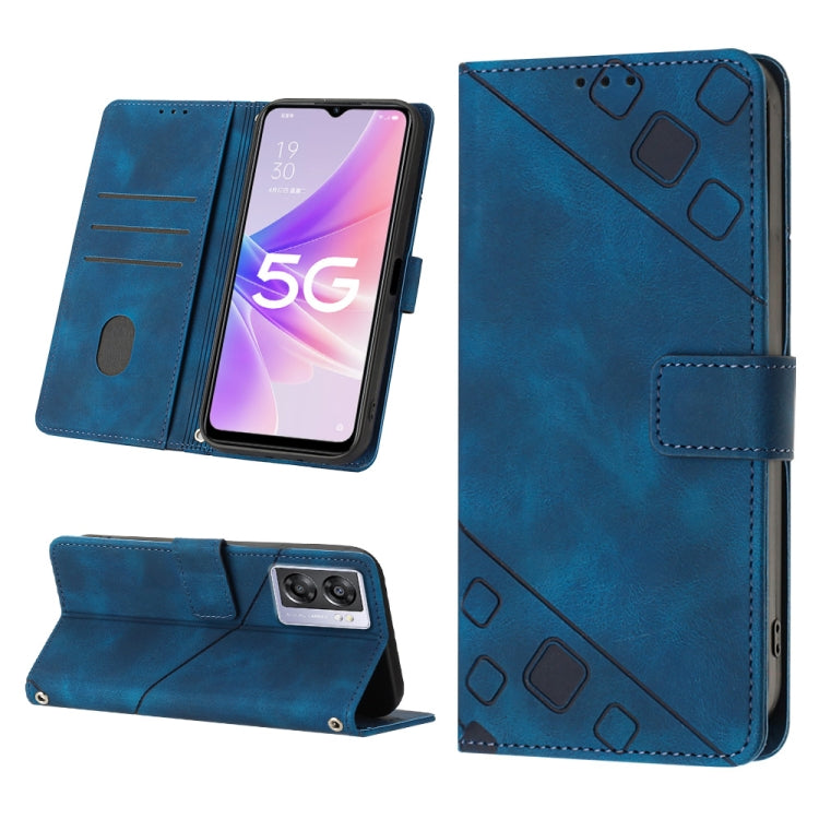 Custodia per telefono in pelle goffrata effetto pelle, For OPPO A57 5G 2022 / 4G, For OPPO K10 5G, For OPPO K10 Pro 5G, For OPPO Reno7 4G / F21 Pro