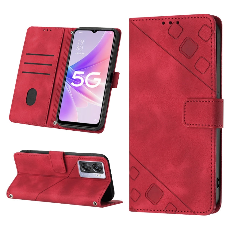 Custodia per telefono in pelle goffrata effetto pelle, For OPPO A57 5G 2022 / 4G, For OPPO K10 5G, For OPPO K10 Pro 5G, For OPPO Reno7 4G / F21 Pro