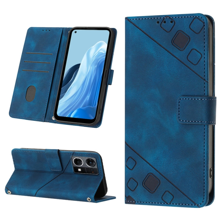 Custodia per telefono in pelle goffrata effetto pelle, For OPPO A57 5G 2022 / 4G, For OPPO K10 5G, For OPPO K10 Pro 5G, For OPPO Reno7 4G / F21 Pro