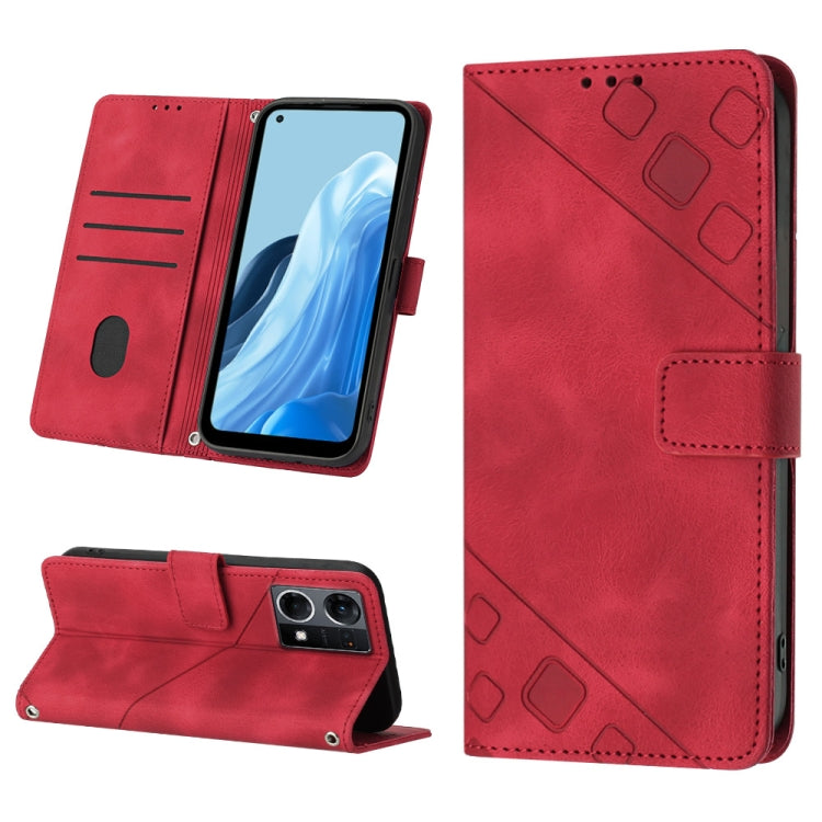 Custodia per telefono in pelle goffrata effetto pelle, For OPPO A57 5G 2022 / 4G, For OPPO K10 5G, For OPPO K10 Pro 5G, For OPPO Reno7 4G / F21 Pro