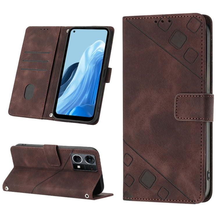Custodia per telefono in pelle goffrata effetto pelle, For OPPO A57 5G 2022 / 4G, For OPPO K10 5G, For OPPO K10 Pro 5G, For OPPO Reno7 4G / F21 Pro