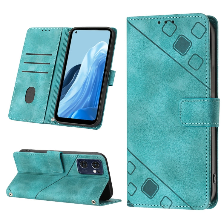 Custodia per telefono in pelle goffrata effetto pelle, For OPPO Reno7 5G Foreign / Find X5 Lite, For OPPO Reno8 5G, For OPPO Reno8 Pro 5G