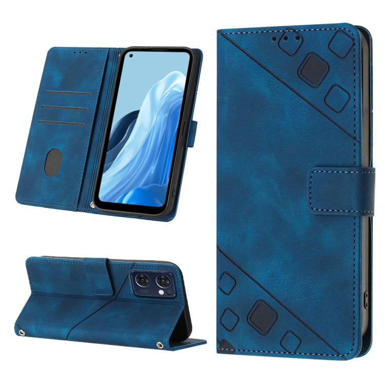 Custodia per telefono in pelle goffrata effetto pelle, For OPPO Reno7 5G Foreign / Find X5 Lite, For OPPO Reno8 5G, For OPPO Reno8 Pro 5G