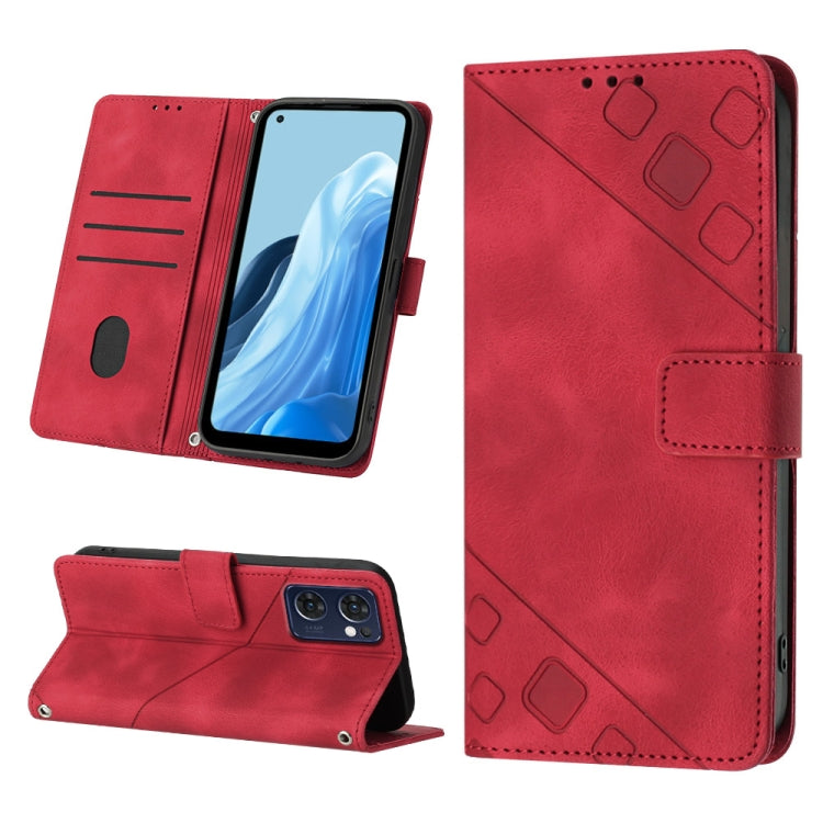 Custodia per telefono in pelle goffrata effetto pelle, For OPPO Reno7 5G Foreign / Find X5 Lite, For OPPO Reno8 5G, For OPPO Reno8 Pro 5G