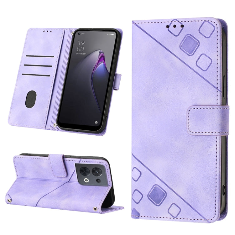 Custodia per telefono in pelle goffrata effetto pelle, For OPPO Reno7 5G Foreign / Find X5 Lite, For OPPO Reno8 5G, For OPPO Reno8 Pro 5G