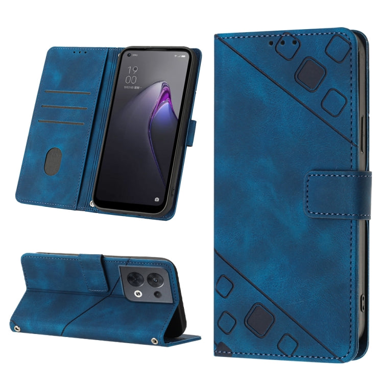 Custodia per telefono in pelle goffrata effetto pelle, For OPPO Reno7 5G Foreign / Find X5 Lite, For OPPO Reno8 5G, For OPPO Reno8 Pro 5G