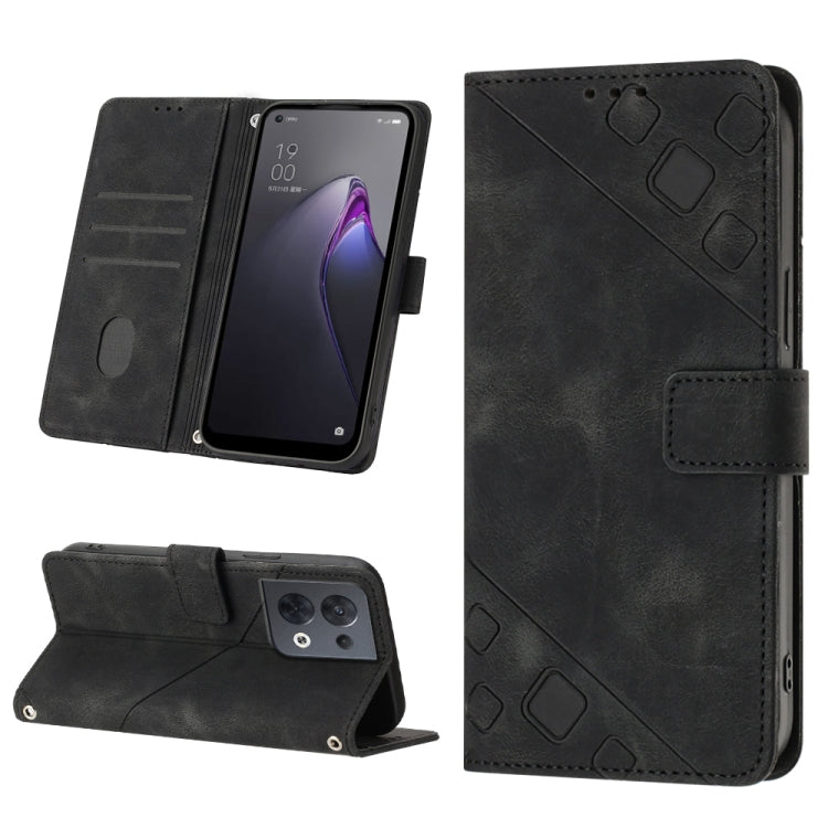 Custodia per telefono in pelle goffrata effetto pelle, For OPPO Reno7 5G Foreign / Find X5 Lite, For OPPO Reno8 5G, For OPPO Reno8 Pro 5G