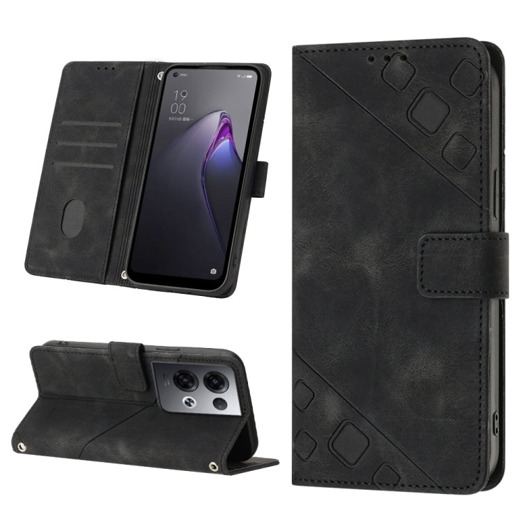 Custodia per telefono in pelle goffrata effetto pelle, For OPPO Reno7 5G Foreign / Find X5 Lite, For OPPO Reno8 5G, For OPPO Reno8 Pro 5G