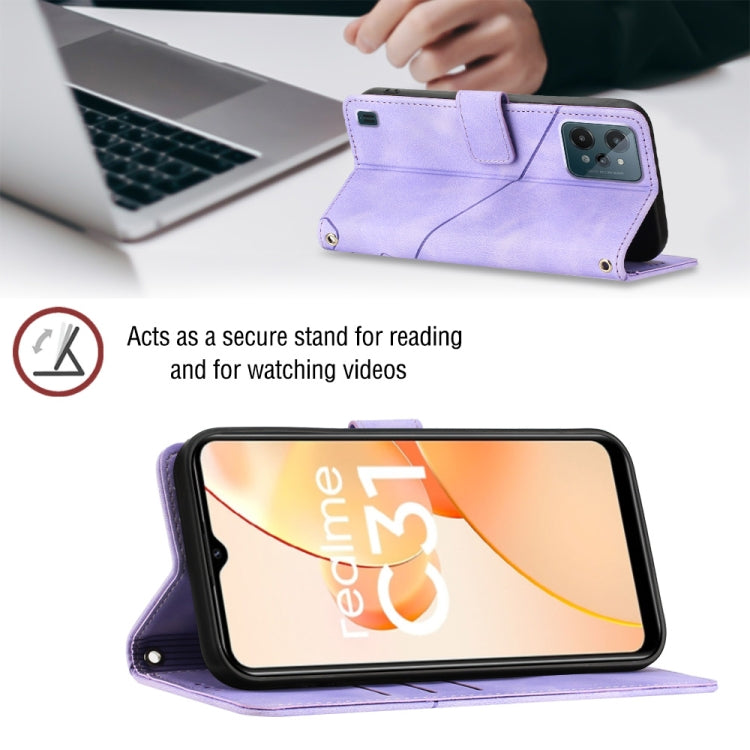 Custodia per telefono in pelle goffrata effetto pelle, For Realme C31 4G, For Realme C35, For Realme GT Neo3, For OnePlus Nord N20 5G / OPPO Reno7 Z 5G
