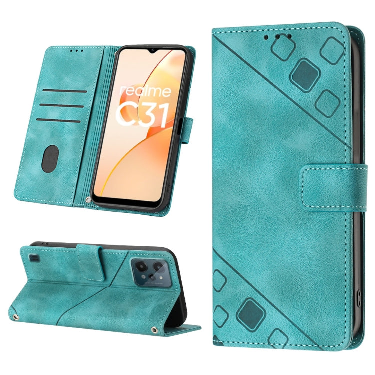 Custodia per telefono in pelle goffrata effetto pelle, For Realme C31 4G, For Realme C35, For Realme GT Neo3, For OnePlus Nord N20 5G / OPPO Reno7 Z 5G