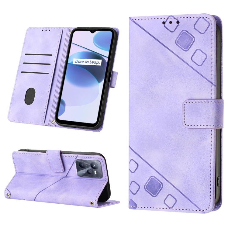 Custodia per telefono in pelle goffrata effetto pelle, For Realme C31 4G, For Realme C35, For Realme GT Neo3, For OnePlus Nord N20 5G / OPPO Reno7 Z 5G