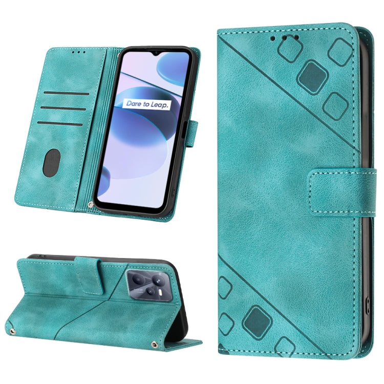 Custodia per telefono in pelle goffrata effetto pelle, For Realme C31 4G, For Realme C35, For Realme GT Neo3, For OnePlus Nord N20 5G / OPPO Reno7 Z 5G