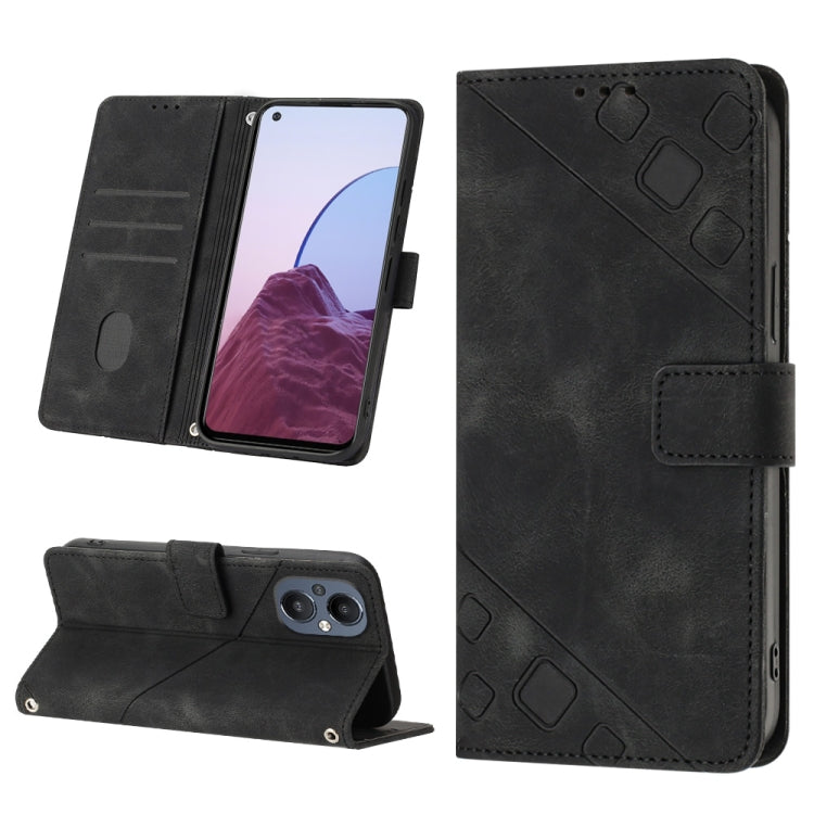 Custodia per telefono in pelle goffrata effetto pelle, For Realme C31 4G, For Realme C35, For Realme GT Neo3, For OnePlus Nord N20 5G / OPPO Reno7 Z 5G