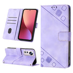 Custodia per telefono in pelle goffrata effetto pelle, For Xiaomi 12, For Xiaomi 12 Lite, For Xiaomi 12 Pro, For Xiaomi 12 Ultra / 12S Ultra
