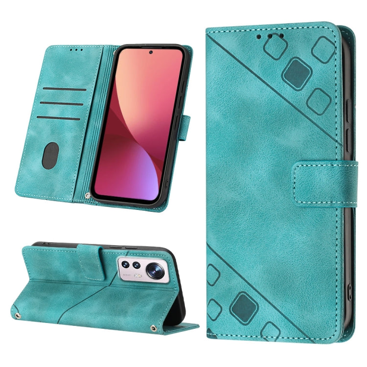Custodia per telefono in pelle goffrata effetto pelle, For Xiaomi 12, For Xiaomi 12 Lite, For Xiaomi 12 Pro, For Xiaomi 12 Ultra / 12S Ultra