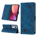 Custodia per telefono in pelle goffrata effetto pelle, For Xiaomi 12, For Xiaomi 12 Lite, For Xiaomi 12 Pro, For Xiaomi 12 Ultra / 12S Ultra