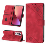 Custodia per telefono in pelle goffrata effetto pelle, For Xiaomi 12, For Xiaomi 12 Lite, For Xiaomi 12 Pro, For Xiaomi 12 Ultra / 12S Ultra
