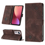 Custodia per telefono in pelle goffrata effetto pelle, For Xiaomi 12, For Xiaomi 12 Lite, For Xiaomi 12 Pro, For Xiaomi 12 Ultra / 12S Ultra