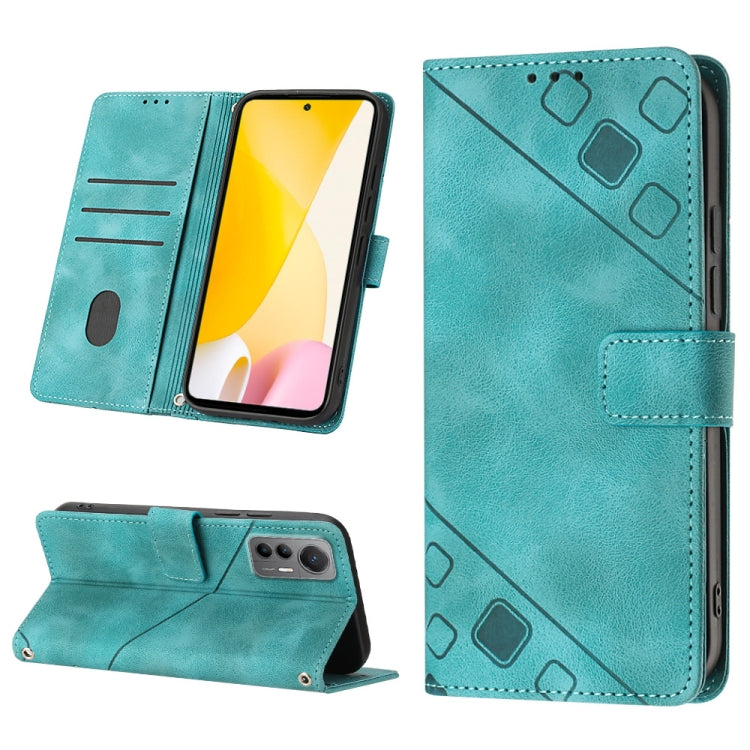 Custodia per telefono in pelle goffrata effetto pelle, For Xiaomi 12, For Xiaomi 12 Lite, For Xiaomi 12 Pro, For Xiaomi 12 Ultra / 12S Ultra