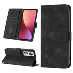Custodia per telefono in pelle goffrata effetto pelle, For Xiaomi 12, For Xiaomi 12 Lite, For Xiaomi 12 Pro, For Xiaomi 12 Ultra / 12S Ultra