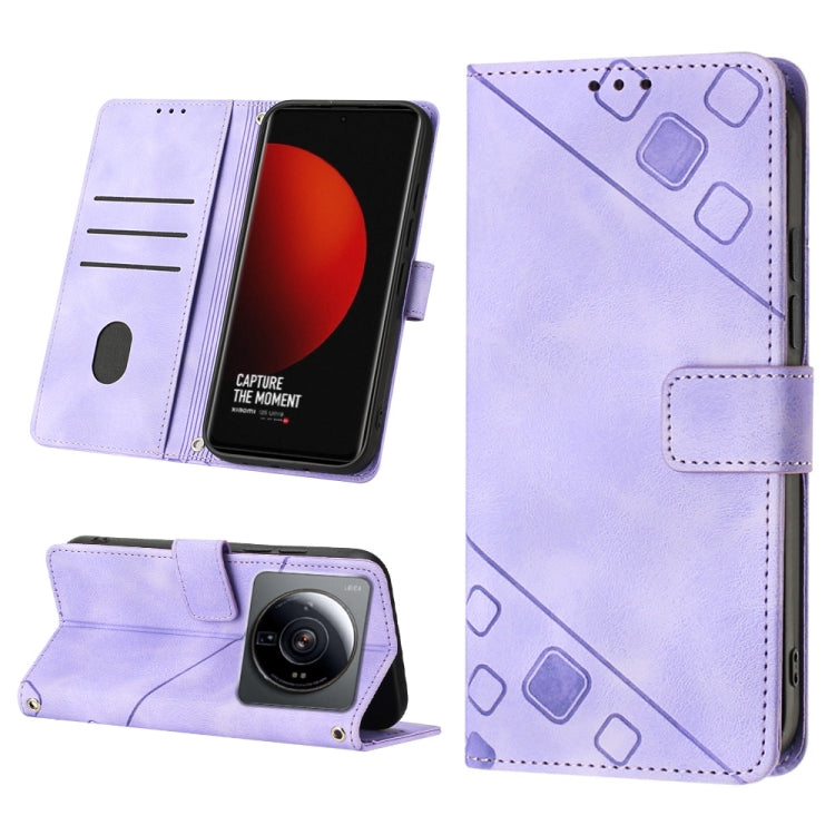 Custodia per telefono in pelle goffrata effetto pelle, For Xiaomi 12, For Xiaomi 12 Lite, For Xiaomi 12 Pro, For Xiaomi 12 Ultra / 12S Ultra