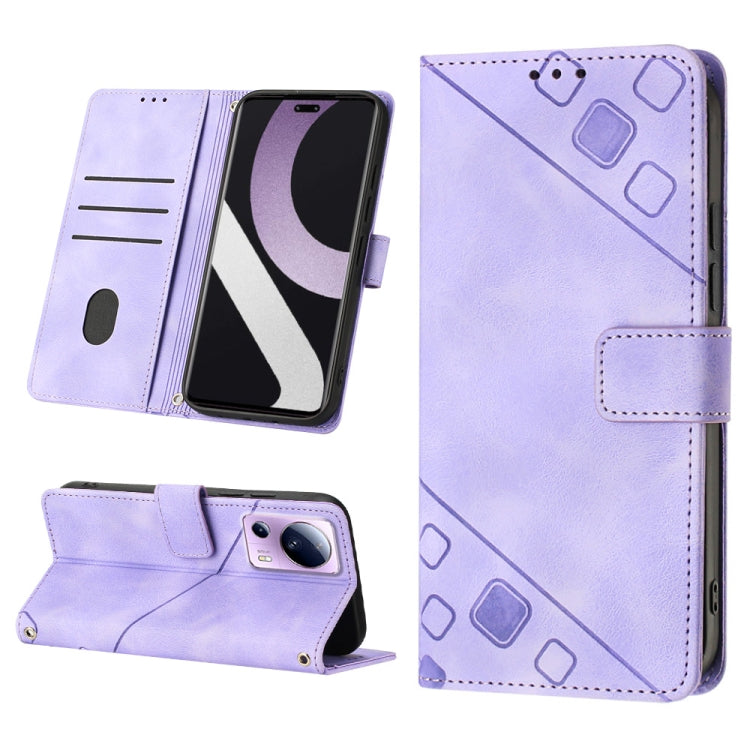 Custodia per telefono in pelle goffrata effetto pelle, For Xiaomi Civi 2, For Xiaomi Poco C40, For Xiaomi Poco M4 5G / M5 4G, For Xiaomi Poco M4 Pro 4G