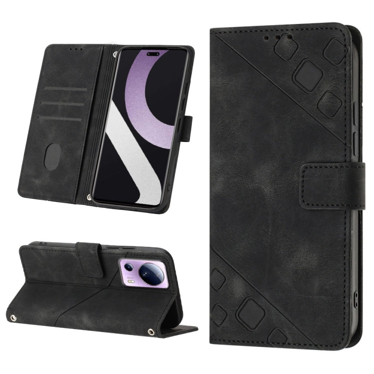 Custodia per telefono in pelle goffrata effetto pelle, For Xiaomi Civi 2, For Xiaomi Poco C40, For Xiaomi Poco M4 5G / M5 4G, For Xiaomi Poco M4 Pro 4G