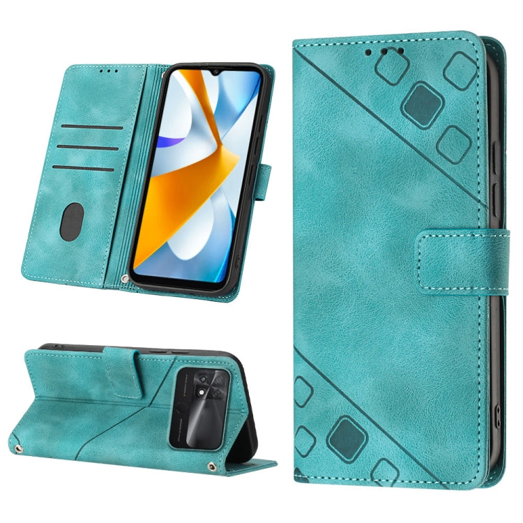 Custodia per telefono in pelle goffrata effetto pelle, For Xiaomi Civi 2, For Xiaomi Poco C40, For Xiaomi Poco M4 5G / M5 4G, For Xiaomi Poco M4 Pro 4G