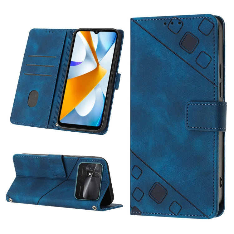 Custodia per telefono in pelle goffrata effetto pelle, For Xiaomi Civi 2, For Xiaomi Poco C40, For Xiaomi Poco M4 5G / M5 4G, For Xiaomi Poco M4 Pro 4G