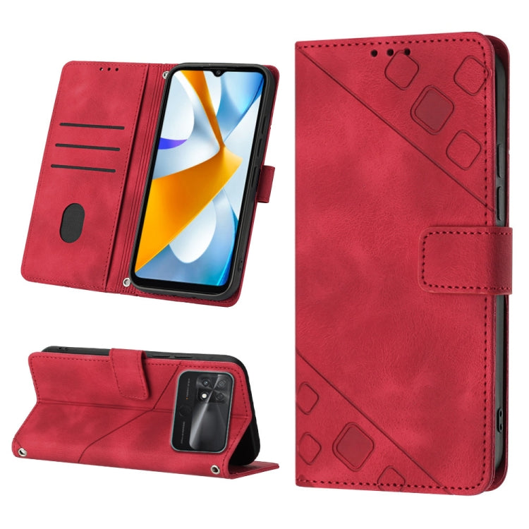 Custodia per telefono in pelle goffrata effetto pelle, For Xiaomi Civi 2, For Xiaomi Poco C40, For Xiaomi Poco M4 5G / M5 4G, For Xiaomi Poco M4 Pro 4G