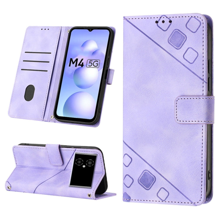Custodia per telefono in pelle goffrata effetto pelle, For Xiaomi Civi 2, For Xiaomi Poco C40, For Xiaomi Poco M4 5G / M5 4G, For Xiaomi Poco M4 Pro 4G