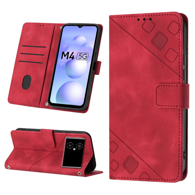 Custodia per telefono in pelle goffrata effetto pelle, For Xiaomi Civi 2, For Xiaomi Poco C40, For Xiaomi Poco M4 5G / M5 4G, For Xiaomi Poco M4 Pro 4G