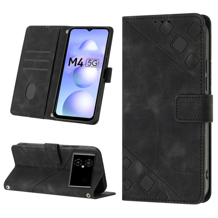 Custodia per telefono in pelle goffrata effetto pelle, For Xiaomi Civi 2, For Xiaomi Poco C40, For Xiaomi Poco M4 5G / M5 4G, For Xiaomi Poco M4 Pro 4G