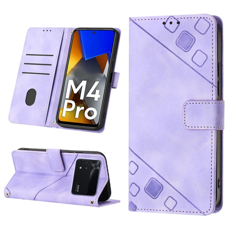 Custodia per telefono in pelle goffrata effetto pelle, For Xiaomi Civi 2, For Xiaomi Poco C40, For Xiaomi Poco M4 5G / M5 4G, For Xiaomi Poco M4 Pro 4G
