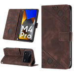 Custodia per telefono in pelle goffrata effetto pelle, For Xiaomi Civi 2, For Xiaomi Poco C40, For Xiaomi Poco M4 5G / M5 4G, For Xiaomi Poco M4 Pro 4G