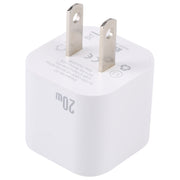 Caricabatterie a ricarica rapida con interfaccia USB-C/Type-C PD da 20 W, specifica: spina americana, US Plug