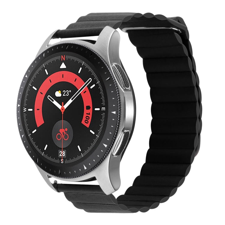 Cinturino per orologio in pelle con anello magnetico universale da 18 mm, For Garmin Forerunner 255S / Venu 2S