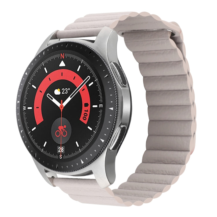 Cinturino per orologio in pelle con anello magnetico universale da 18 mm, For Garmin Forerunner 255S / Venu 2S