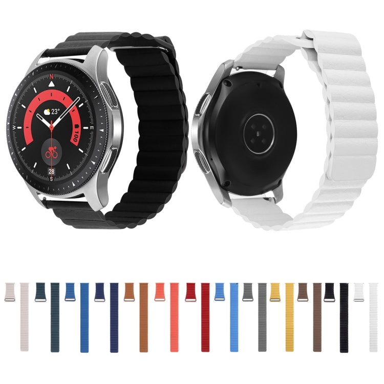 Cinturino per orologio in pelle con anello magnetico universale da 18 mm, For Garmin Forerunner 255S / Venu 2S