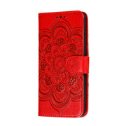 Custodia in pelle sintetica a ribalta orizzontale con motivo mandala in rilievo con supporto e slot per carte e walle e cordino, For Xiaomi Redmi K30 Pro, For Xiaomi Redmi Note 9 Pro, For Xiaomi Redmi Note 9 Pro Max