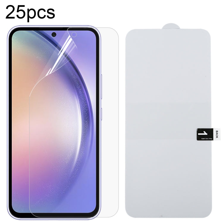 Pellicola idrogel antideflagrante per protezione schermo intero da 25 pezzi, For Samsung Galaxy A14 5G / 4G / Galaxy M14 (25 PCS), For Samsung Galaxy A22 (25 PCS), For Samsung Galaxy A34 (25 PCS), For Samsung Galaxy A54 (25 PCS)