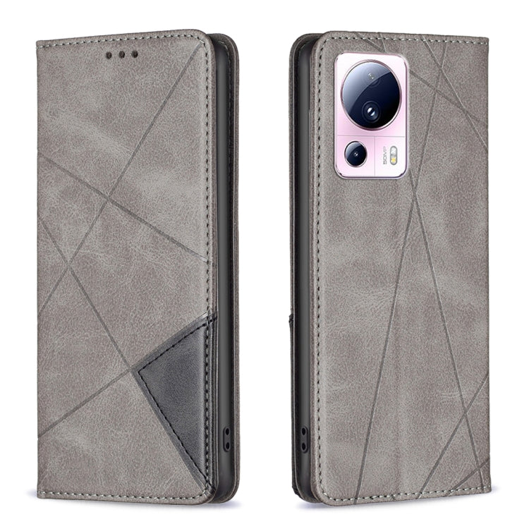 Custodia per telefono in pelle magnetica invisibile prismatica, For Xiaomi 13 Lite / Civi 2